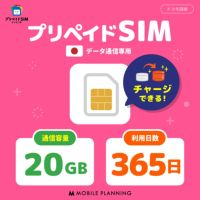 プリペイドSIM20GB365日プラン